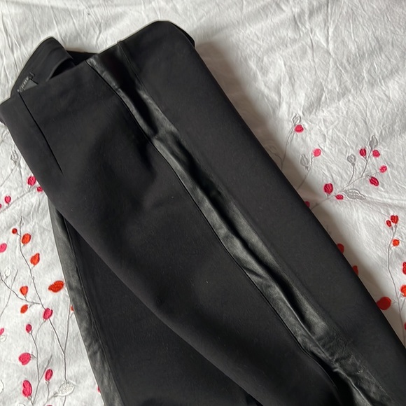 NWT J.Crew legging/pant with real leather tuxedo trim - Picture 2 of 9